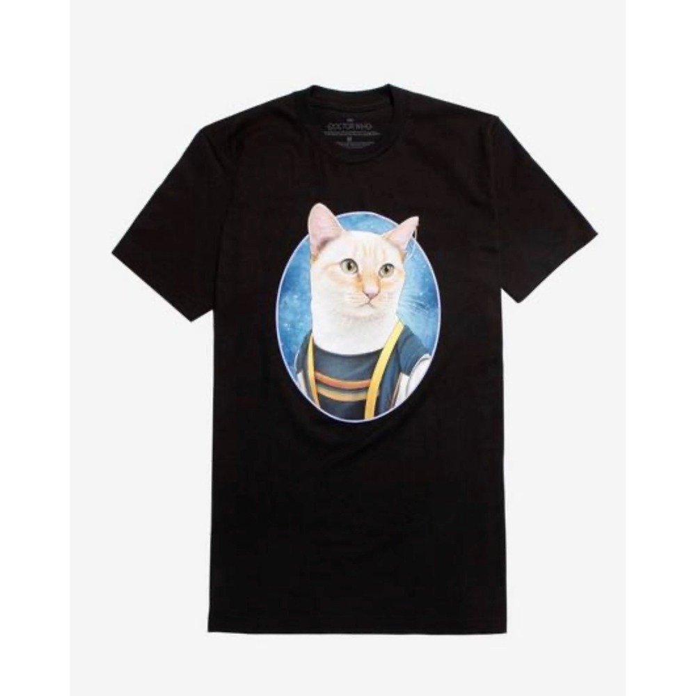 Doctor Who 13th Doctor Cat Graphic T-Shirt Black Small Hot Topic Jenny Parks NWT